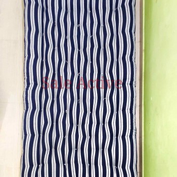 Sale Active 4 x 6 Feet Double Bed White Cotton Foldable Mattress/Gadda - Blue (48 x 72 Inch)